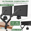 Picture of UPGRAVITY Dual Monitor Mount, 2 Monitor Desk Mount for Ultrawide 22"-34" Flat/Curved Screens, Gas Spring Double Computer Monitor Arms Hold 26.5lbs, Adjustable VESA Dual Monitor Stand for Home Office