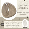 Picture of Full Shine Tape in Human Hair Extensions 24 Inch Real Human Hair Tape in Extensions 50 Gram Seamless Hair Extensions 20pcs Ash Blonde Highlights Bleach Blonde Skin Weft Double Side Brazilian Hair