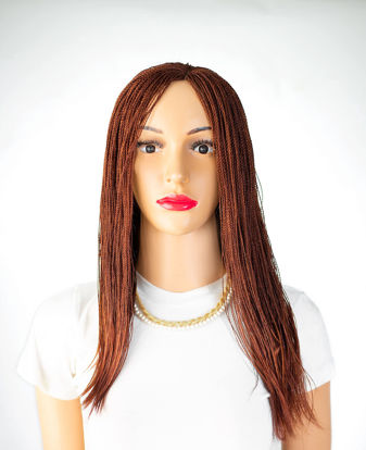 Picture of WOW BRAIDS Twisted Wigs, Micro Million Twist Wig - Color 30/35 - 12 Inches. Ultra Thin and Light Synthetic Hand Braided Wigs for Black Women.