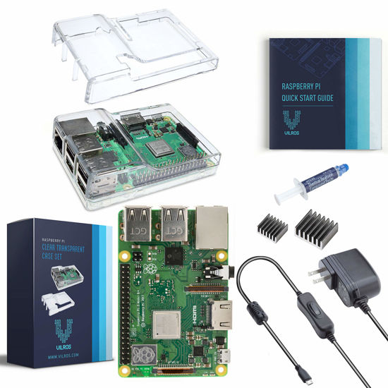 Picture of Vilros Raspberry Pi 3 B+ (B Plus) with Dual Clear Case and 2.5A Power Supply [2018 Model]