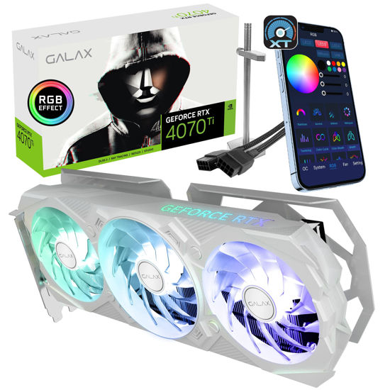 Picture of Galax GeForce RTX™ 4070 Ti EX Gamer White V2, Xtreme Tuner App Control, 12GB, GDDR6X, 192-bit, DP*3/HDMI 2.1/DLSS 3/Gaming Graphics Card (with Graphics Card Brace Support)