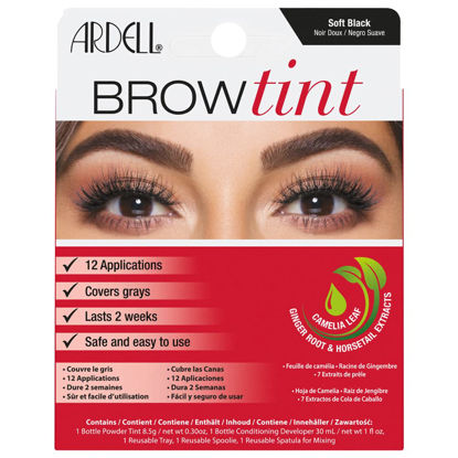 Picture of Ardell Brow Tint Soft Black, Longer-lasting Semi-permanent Brow Dye, with Natural Extracts, Complete Brow Tinting Kit, 1 pack