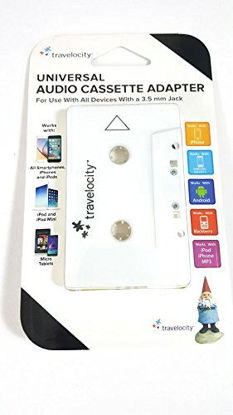 Picture of Travelocity White Audio Cassette Adapter 3.5mm for iPhone, Mp3, iPod,