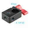 Picture of CAMVATE 15mm Rod Clamp with 1/4" Threaded Hole for Camera DIY Accessories(Red) - 0864