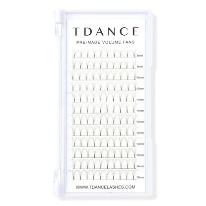 Picture of TDANCE Eyelash Extensions 4D Superior Lash Extensions Premade Fans Russion Volume Fans D Curl 0.07 Thickness Short Stem 8-15mm Mixed Length(Short Stem,4D-0.07-D,8-15mm)