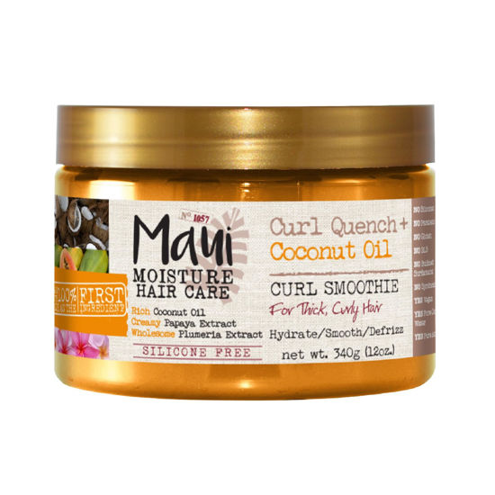 Picture of Maui Moisture Curl Quench + Coconut Oil Hydrating Curl Smoothie, Creamy Silicone-Free Styling Cream for Tight Curls, Braids, Twist-Outs & Wash & Go Styles, Vegan & Paraben-Free, 12 oz