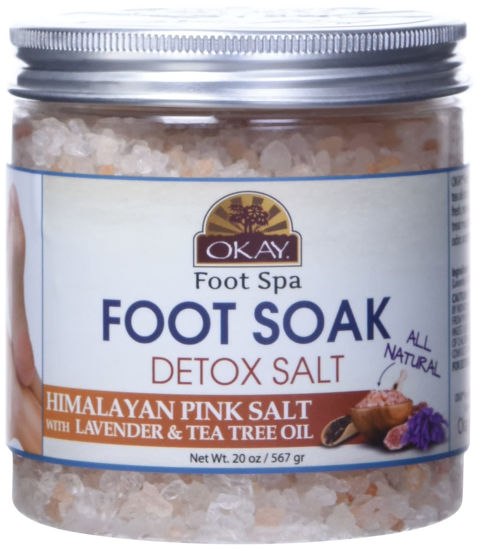 Picture of Okay Himalayan Pink Salt Detoxifying Foot Soak With & Tea Tree Oil, lavender, 20 Ounce