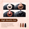 Picture of Buqikma Gel Nail Polish Set 4 Colors Nude Gel Polish Gel Base and Top Coat Black Fall Gel Nail Polish Brown Gel Polish Soak Off Nail Lamp Nail Manicure DIY Salon at Home Christmas Gifts for Women