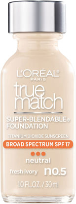 Picture of L'Oreal Paris Makeup True Match Super-Blendable Liquid Foundation, Fresh Ivory N0.5, 1 Fl Oz,1 Count