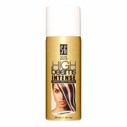 Picture of High Beams Intense Spray-On Hair Color -Wicked White - 2.7 Oz - Add Temporary Color Highlight to Your Hair Instantly - Great for Streaking, Tipping or Frosting - Washes out Easily