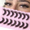 Picture of Short Cat Eye Lashes Fluffy Mink Lashes Natural Look Wispy False Eyelashes 15mm D Curl Volume Extension Fluffy Fox Eye Fake Eyelashes Extension by Geeneiya