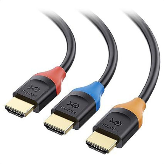 Picture of Cable Matters 3-Pack High Speed HDMI Cable 6 ft with 4K @60Hz, 2K @144Hz, FreeSync, G-SYNC and HDR Support for Gaming Monitor, PC, Apple TV, and More