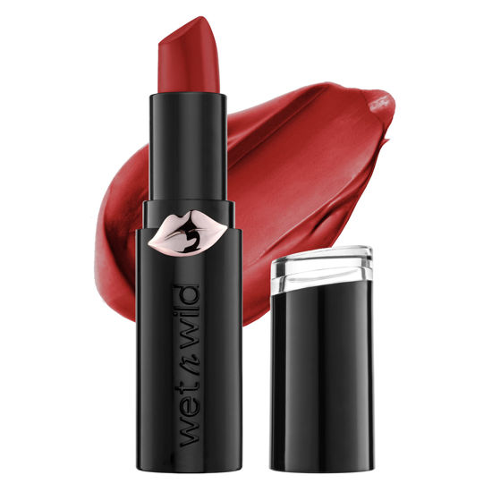 Picture of wet n wild Mega Last Matte Lip Color, Semi Matte Hyaluronic Acid Infused, Long Lasting Full Coverage for a Nourishing Pout, Cruelty-Free & Vegan - Stoplight Red