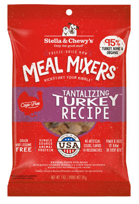 Picture of Stella & Chewy's Freeze Dried Raw Tantalizing Turkey Meal Mixer - Dog Food Topper for Small & Large Breeds - Grain Free, Protein Rich Recipe - 1 oz Bag