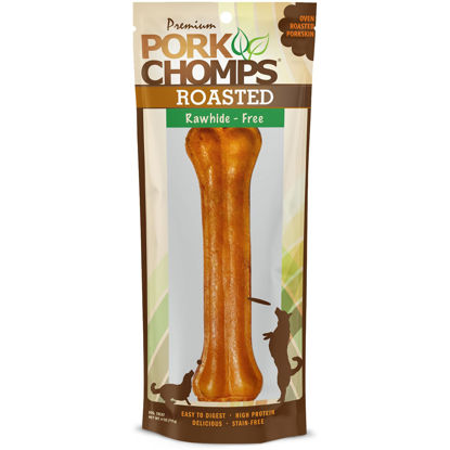 Picture of Pork Chomps Roasted Pressed Pork Skin Dog Chew, 7-inch Bone, 1 Count