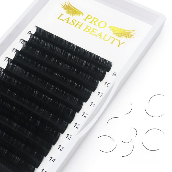 Picture of Eyelash Extension, Classic Lash Extensions C-0.20-19 Single Lash Extensions 0.15/0.18/0.20 Individual Lashes C/D Curl (C-0.20,19 mm)