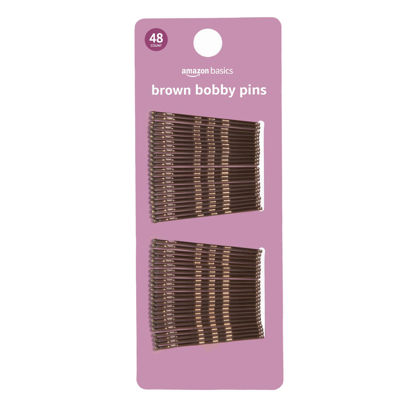 Picture of Amazon Basics Bobby Pins Brown 48 Count