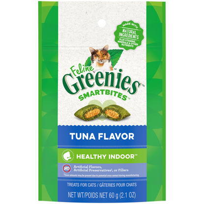 Picture of FELINE GREENIES SMARTBITES HEALTHY INDOOR Natural Treats for Cats, Tuna Flavor, 2.1 oz. Pouch