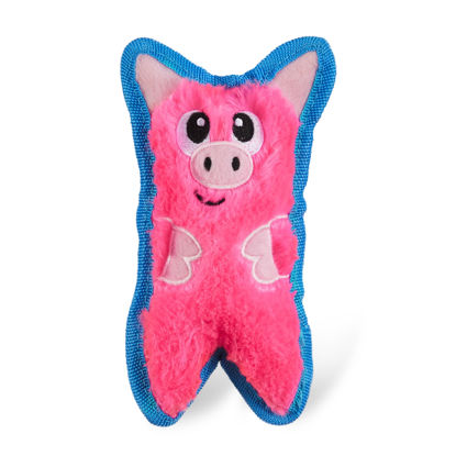 Picture of Outward Hound Durablez Tough Plush Squeaky Dog Toy, Pig, Pink, XS