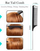 Picture of Hair Styling Brush Set - Slick Back Comb, Edge Control Brush, Rat Tail Comb for Smooth Styling, Frizz Taming, and Parting (3 Pieces)