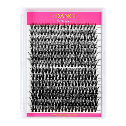 Picture of TDANCE Lash Clusters DIY Eyelash Extensions 280 Pcs 50D Cluster Lashes C D Curl Individual Lashes Cluster Reusable Soft & Comfortable DIY Lash Extensions at Home(50D-0.07D-9-16mm)