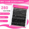 Picture of TDANCE Lash Clusters DIY Eyelash Extensions 280 Pcs 50D Cluster Lashes C D Curl Individual Lashes Cluster Reusable Soft & Comfortable DIY Lash Extensions at Home(50D-0.07D-9-16mm)