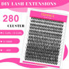 Picture of TDANCE Cluster Lashes C Curl DIY Eyelash Extension 9-16mm Mix Volume Lash Clusters Soft Reusable Lashes Comfortable Natural Lashes Individual Lashes Easy to Use at Home (40D-280PCS,C,9-16mm)