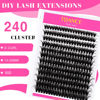 Picture of TDANCE Thick Lash Clusters DIY Eyelash Extensions 240 Pcs Cluster Lashes Individual Reusable Mega Volume DIY Lash Extensions at Home(Thick 50D,10-20mm)