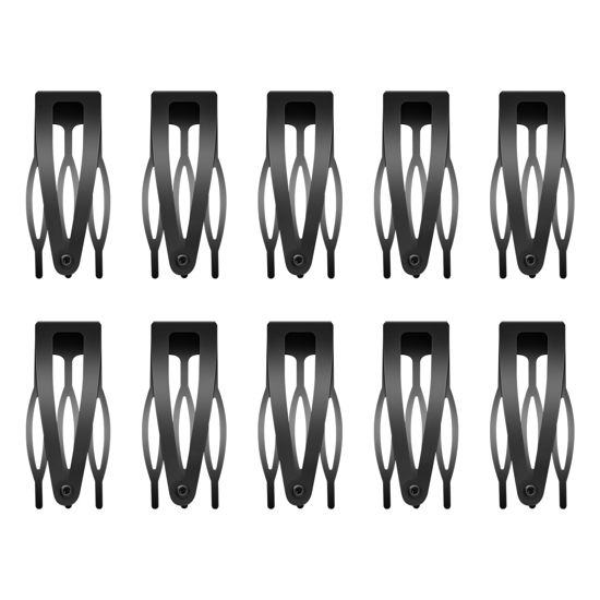 Picture of 10 Pcs Double Grip Hair Clips, Sightor Metal Snap Hair Clips Hair Barrettes for Women Hair Making Salon Supplies Hair Accessories (Black)