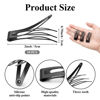 Picture of 10 Pcs Double Grip Hair Clips, Sightor Metal Snap Hair Clips Hair Barrettes for Women Hair Making Salon Supplies Hair Accessories (Black)