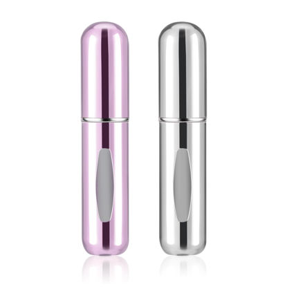 Picture of 2 pcs Mini Perfume Travel Refillable Bottles-5ml Portable Atomizer Sprayer,Empty Pump Container for Traveling and Outgoing