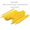 Picture of Borogo 100 Pcs Orange Wood Nail Sticks Double Sided Multi Functional Cuticle Pusher Manicure Pedicure Tool for Manicure Pedicure Yellow