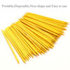 Picture of Borogo 100 Pcs Orange Wood Nail Sticks Double Sided Multi Functional Cuticle Pusher Manicure Pedicure Tool for Manicure Pedicure Yellow