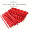 Picture of Borogo 100 Pcs Orange Wood Nail Sticks Double Sided Multi Functional Cuticle Pusher Manicure Pedicure Tool for Manicure Pedicure Red