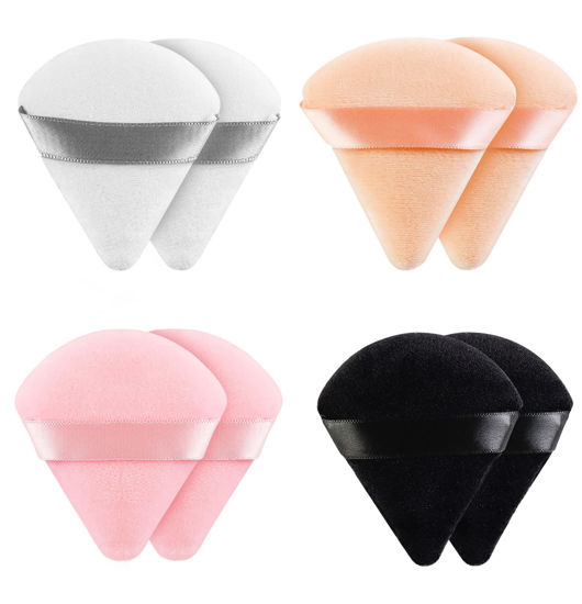 Picture of 8 Pieces Triangle Powder Puff Face Soft Triangle Makeup Puff Velour Cosmetic Foundation Blender Sponge Beauty Makeup Tools