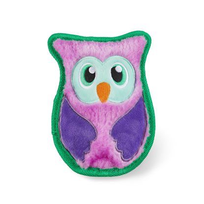 Picture of Outward Hound Durablez Tough Plush Squeaky Dog Toy, Owl, Purple, XS