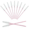 Picture of GCQQ 50PCS Crystal Mascara Wands, Disposable Eyelash Eyebrow Spoolie, Benable and Lightweight Eyelash Brush, Mascara Brushes for Makeup Eyelash Extensions (Pink+White)