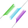 Picture of Rat Tail Teasing Combs Set: 3 Long Steel Pin Combs for Parting Hair - Salon Styling Combs for Women (Purple, Green, Blue)