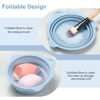 Picture of Foldable Silicone Makeup Brush Cleaner Bowl - Etercycle Portable Cleaning Tool for Brushes, Powder Puffs, and Sponges (Blue)