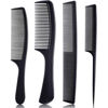 Picture of 4 Pieces Combs for Women and Man, Premium Black Carbon Fiber Hair Comb Set for Teasing and Parting, Professional Combs for Hair Stylist, Fine and Wide Tooth Styling Comb for All Hair Types