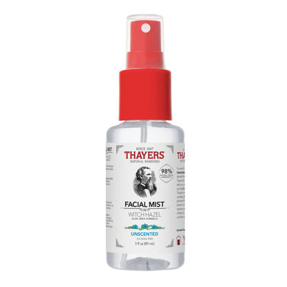 Picture of Thayers Alcohol-Free Witch Hazel Facial Mist Toner with Aloe Vera, Unscented, Soothing and Hydrating, for All Skin Types, Trial Size, 3 oz