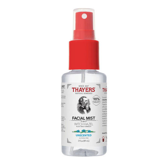 Picture of Thayers Alcohol-Free Witch Hazel Facial Mist Toner with Aloe Vera, Unscented, Soothing and Hydrating, for All Skin Types, Trial Size, 3 oz