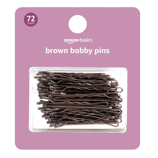 Picture of Amazon Basics Bobby Pins in Case Brown 72 Count