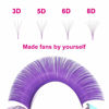 Picture of Colored Lash Extensions Mixed Tray Easy Fan Volume Lashes Purple Lash Extensions 0.07 Color Lashes Extension D Curl Volume Lash Extensions (Purple-0.07C-15-20mm)