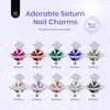 Picture of beetles Gel Polish 60 Pcs Saturn Shape Rhinestones Bling 3D Nail Charms 10 colors Planet Silver Jewelry Gem for Nail Art DIY Design Mancure Decorations Supplies Accessories