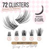 Picture of LASHVIEW Lash-Extension-Clusters 72pcs D Curl Lash Clusters Natural Look Cluster Lashes Extensions Super Thin Band & Soft Lashes Reusable 8-16mm MIX (705)