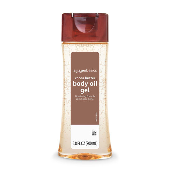 Picture of Amazon Basics Body Oil Gel with Cocoa Butter, Paraben Free, 6.8 Fl Oz (Pack of 1) (Previously Solimo)