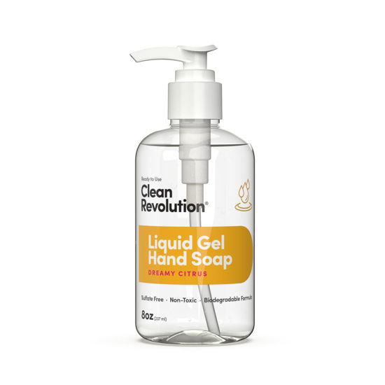 Picture of Clean Revolution Liquid Gel Hand Soap, Silky Rich Liquid, Quick Lather, Fast Rinsing, Contains Real Essential Oils (Dreamy Citrus) 8 Fl Oz