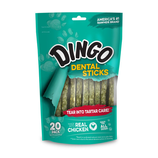 Picture of Dingo Tartar And Breath Dental Sticks For All Dogs, 20 Sticks Per Pack