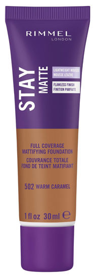 Picture of Rimmel London Stay Matte Liquid Mousse - 502 Warm Caramel - Foundation, Lightweight, Shine Control, Oil-Free, 1oz